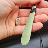 NZ Greenstone Pounamu Toki Pendant Necklace (N388)