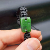 Natural Greenstone One Off Macrame Bracelet (1A3-789)