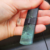 NZ Greenstone Pounamu Toki Pendant Necklace (N383)