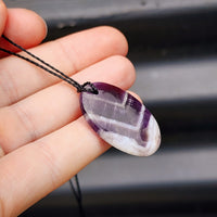 Natural Amethyst Oval Pendant Necklace (1BBB290)