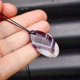 Natural Amethyst Oval Pendant Necklace (1BBB290)