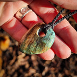 NZ Obay Stone / Rainbow Polychrome Schist Pendant Necklace (N1023)