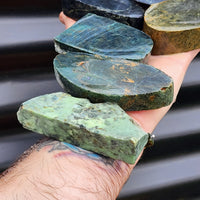1kg Raw New Zealand Greenstone / Pounamu Carving Slices (R14B392)