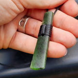 NZ Greenstone Pounamu Toki Pendant Necklace (N408)