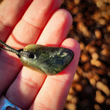 NZ Greenstone Pounamu Natural Freeform Pendant Necklace (N973)