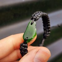 Natural Greenstone One Off Macrame Bracelet (1A3-779)