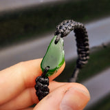 Natural Greenstone One Off Macrame Bracelet (1A3-779)