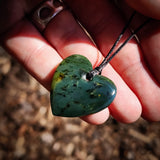 Natural Jade Heart Pendant Necklace (N1191)
