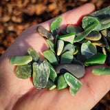 114g Raw NZ Greenstone / Pounamu Tumble Stones (R14B708)