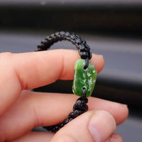 New Zealand Greenstone One Off Macrame Bracelet (1A3-742)