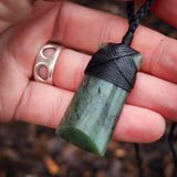 NZ Greenstone Pounamu Toki Pendant Necklace (N933)