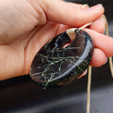 NZ Greenstone Pounamu Disk Pendant Necklace (N463)