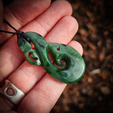 NZ Greenstone Pounamu Manaia Pendant Necklace (N872)
