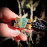 NZ Obay Stone / Polychrome Schist One Off Macrame Bracelet (1A3-840)