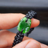 Nephrite Jade / Greenstone One Off Macrame Bracelet (1A3-805)