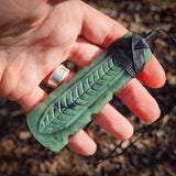 Natural Jade XL Notched Toki Pendant Necklace (N1128)