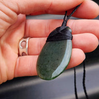 Nephrite Greenstone Patu Pendant Necklace (N330)