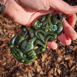 NZ Greenstone Pounamu XL Tiki Pendant Necklace (N950)