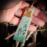 NZ Greenstone Pounamu Toki Pendant Necklace (N763)