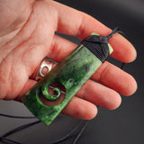 Natural Jade Koru Toki Pendant Necklace (N2192)
