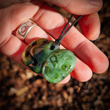 Natural Nephrite Jade Tiki Pendant Necklace (N967)