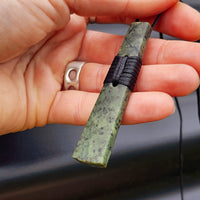 NZ Greenstone Pounamu Toki Pendant Necklace (N293)