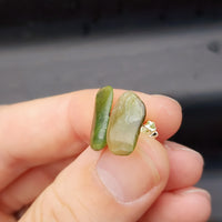 Irregular Greenstone & Solid Silver Stud Earrings (1A2C1)