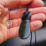 Nephrite Greenstone Patu Pendant Necklace (N331)
