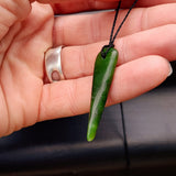 Natural Greenstone Pendant Necklace (AJJC2368)