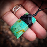 Genuine Arizona Turquoise Toki Pendant Necklace (N1167)