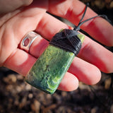 NZ Greenstone Pounamu Toki Pendant Necklace (N909)