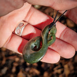 NZ Greenstone Pounamu Manaia Pendant Necklace (N884)