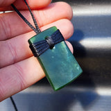 NZ Greenstone Pounamu Toki Pendant Necklace (N318)