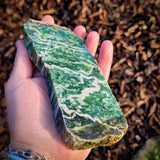 581g Raw Nephrite Jade Carving Slice (R14B698)