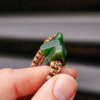 New Zealand Greenstone One Off Macrame Bracelet (1A3-740)