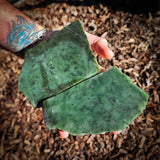 853g Raw Nephrite Jade Carving Slice (R14B746)