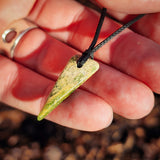 NZ Greenstone Pounamu Natural Freeform Pendant Necklace (N974)