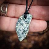NZ Greenstone Pounamu Natural Freeform Pendant Necklace (N856)