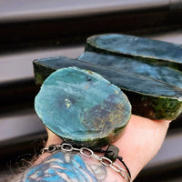 1kg Raw New Zealand Greenstone / Pounamu Carving Slices (R14B398)