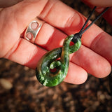 Natural Jade Koru Twist Pendant Necklace (N1071)