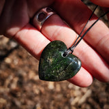 Natural Jade Heart Pendant Necklace (N1209)