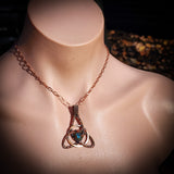 Handmade Copper & Natural Labradorite Trinity Knot Wrap Necklace