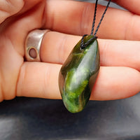 Natural Greenstone Pendant Necklace (AJJC2440)