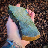 659g Raw Nephrite Jade Carving Slice (R14B695)