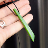 NZ Greenstone Pounamu Toki Pendant Necklace (N183)