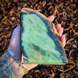 757g Raw Nephrite Jade Carving Slice (R14B704)