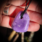 Natural Charoite Freeform Pendant Necklace (1BBB316)