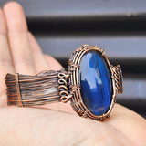 Handmade Copper & Natural Labradorite Wrap Cuff Bracelet