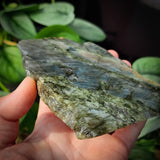 416g FLASH Raw Labradorite Carving Slice (S14B1)