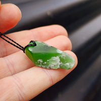 Natural Greenstone Pendant Necklace (AJJC2424)